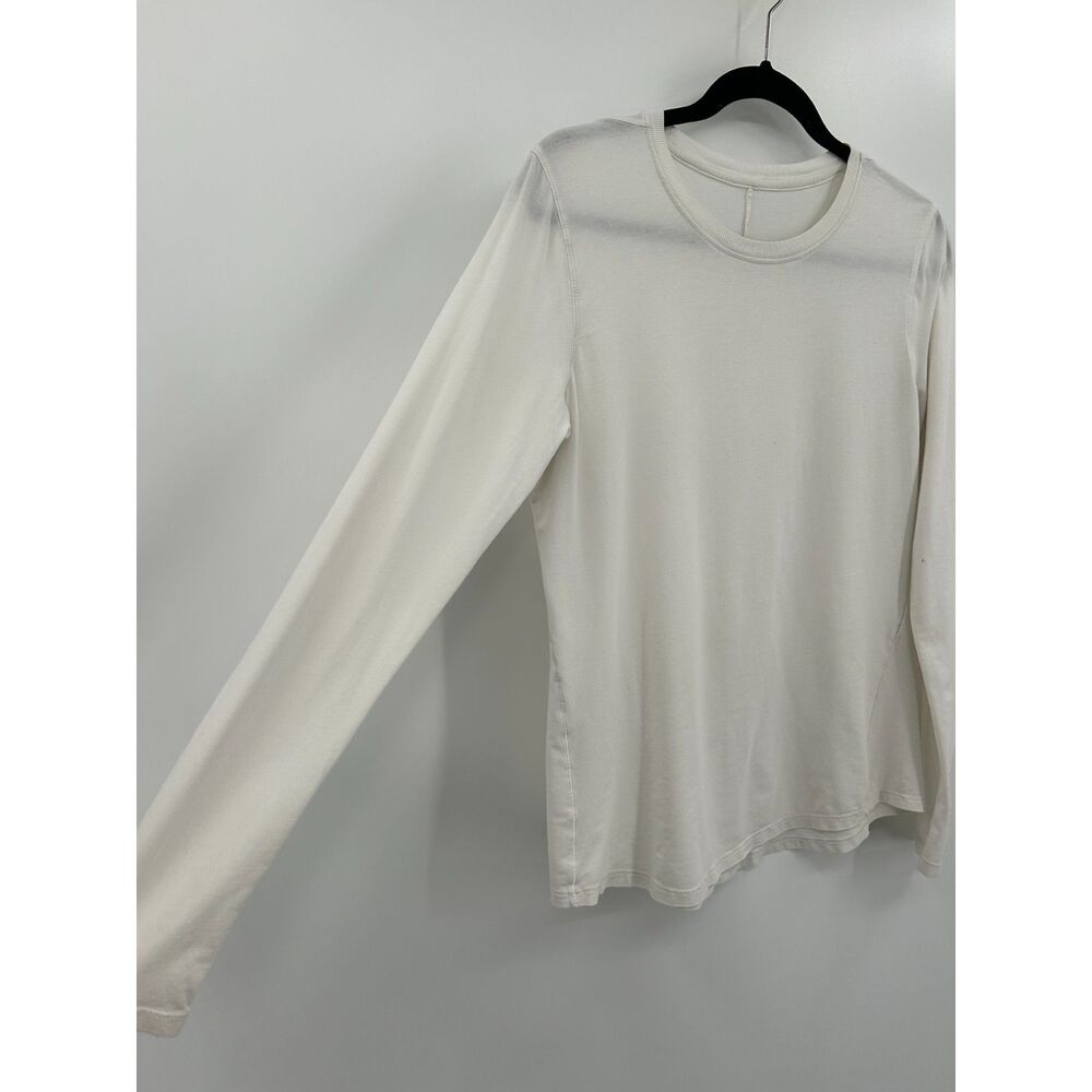 LULULEMON *Flawed* Women's White Long Sleeve Relaxed Fit Workout Shirt Medium - Picture 3 of 7